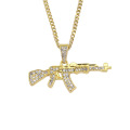 Ak 47 Gun Anhänger Männer Halskette Gold Kristall Hiphop Schmuck Günstiger Mann Design